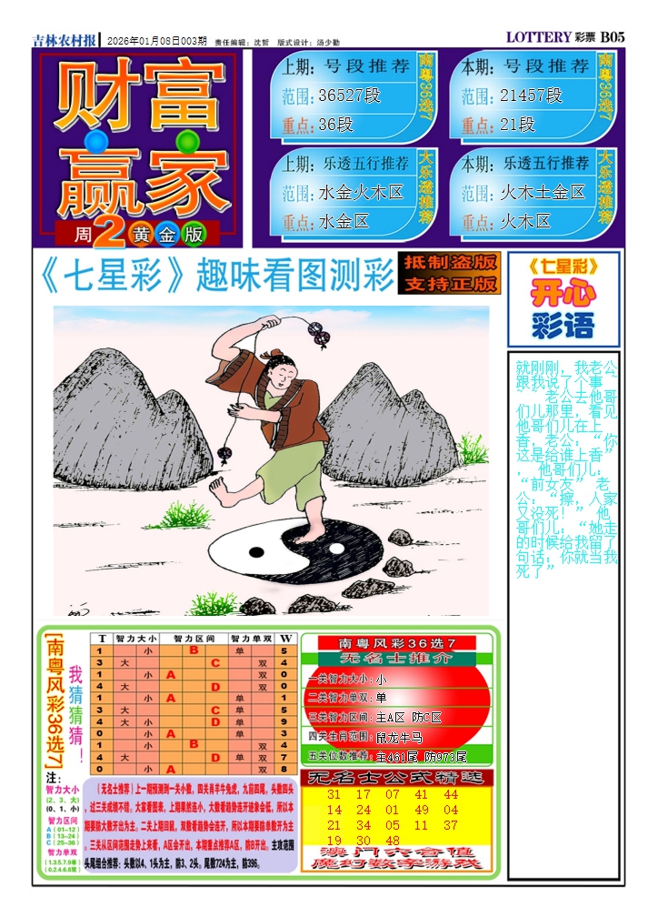 003期财富赢家（七星彩）[图]